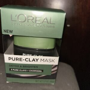 NEW L'Oreal Paris Pure-Clay Mask Detox & Brighten 1.7 oz Energizes & Brightens
